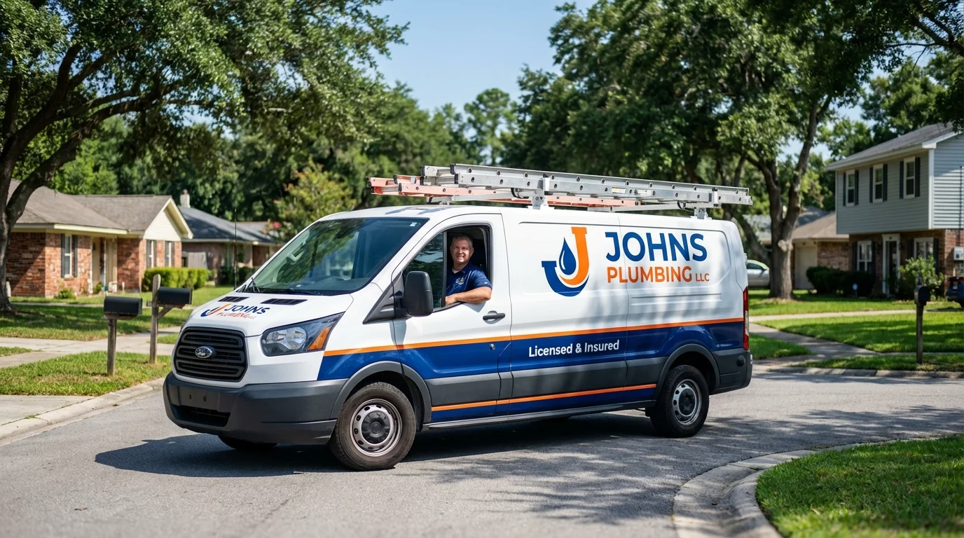 Johns Plumbing LLC service van in Bessemer City, NC