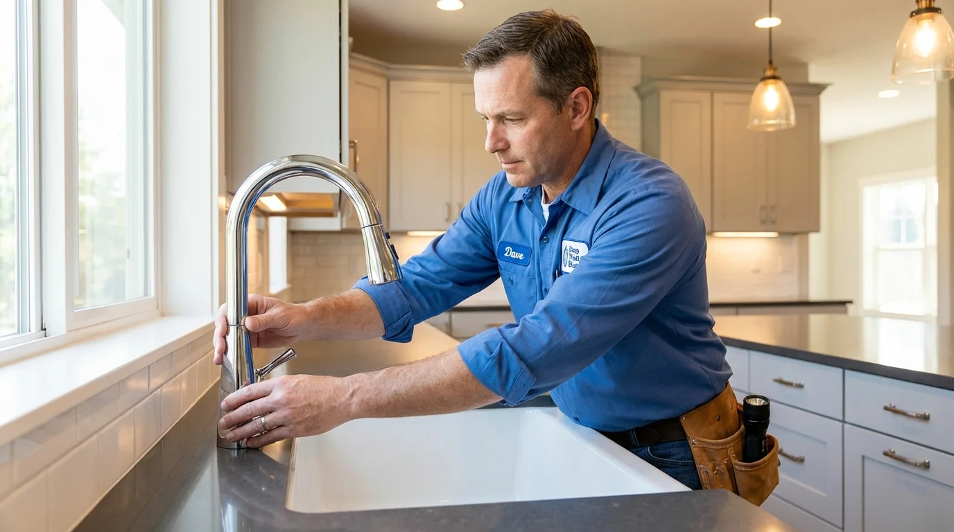Kitchen faucet installation by Johns Plumbing LLC in Bessemer City