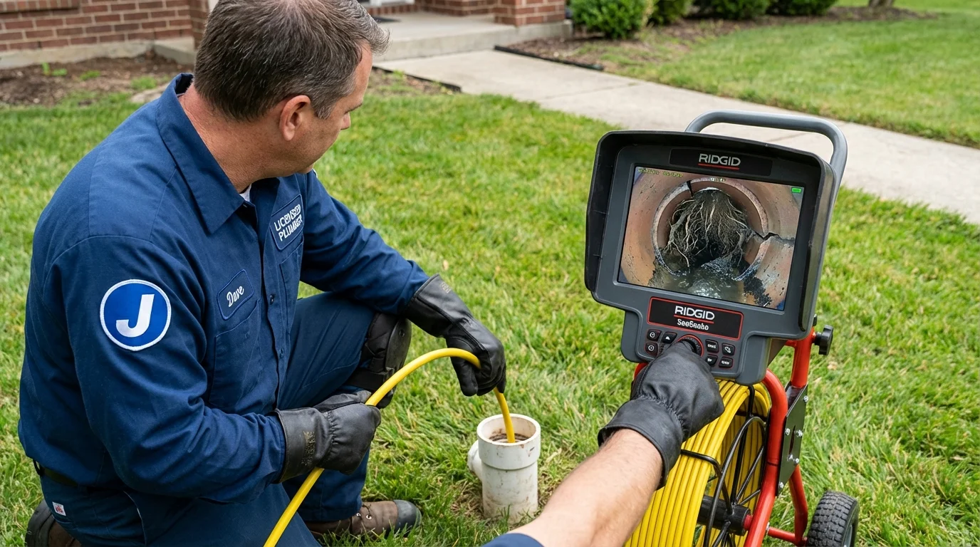 Sewer camera inspection being performed by Johns Plumbing LLC in Bessemer City